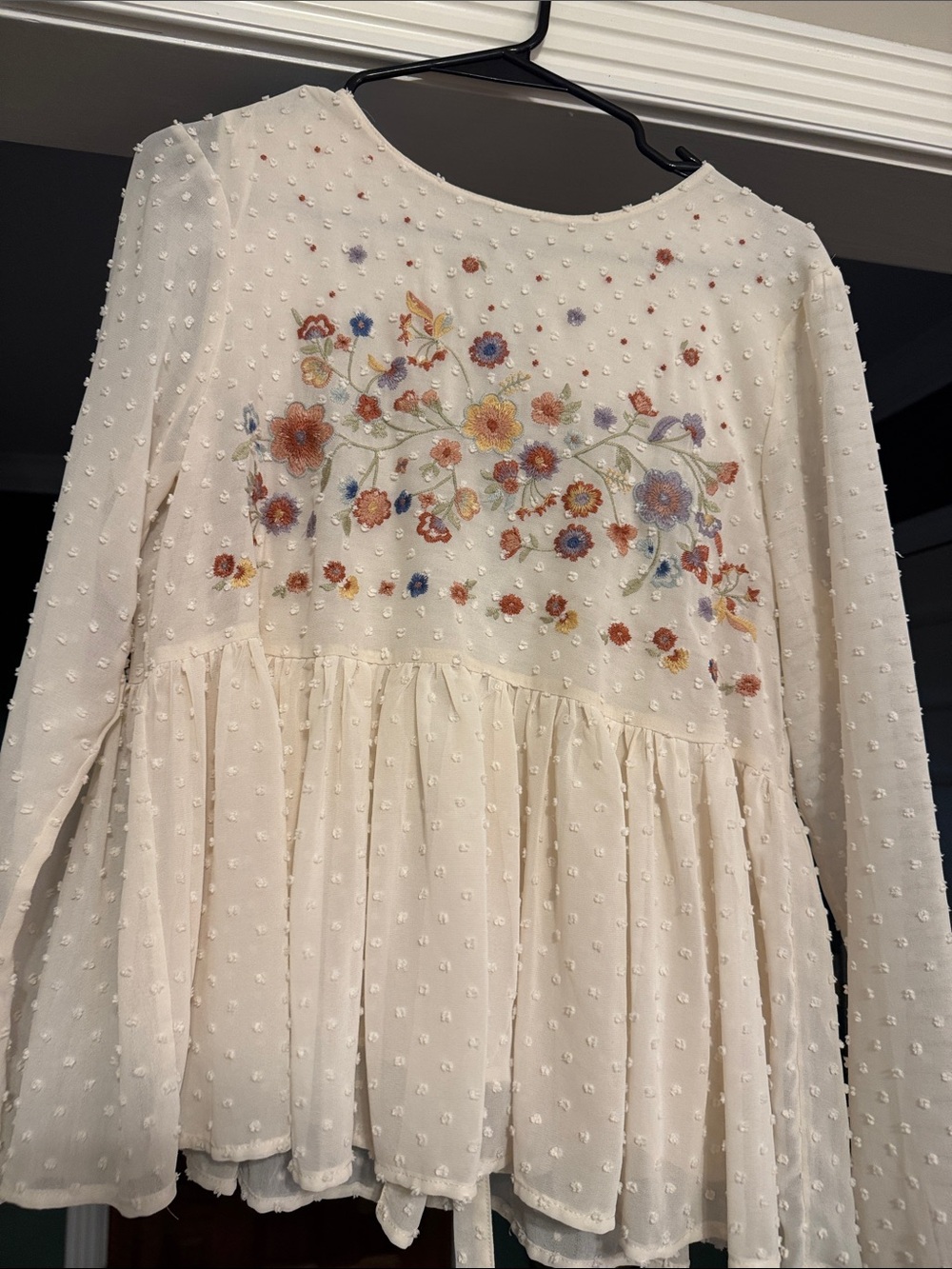 Altar’d State Ivory Floral Embroidered top